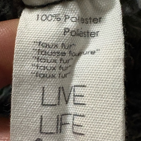 P.J. Salvage Cozy Gray 1/4 Zip Faux Fur  with Marled Texture Pullover Loungewear - Picture 9 of 12